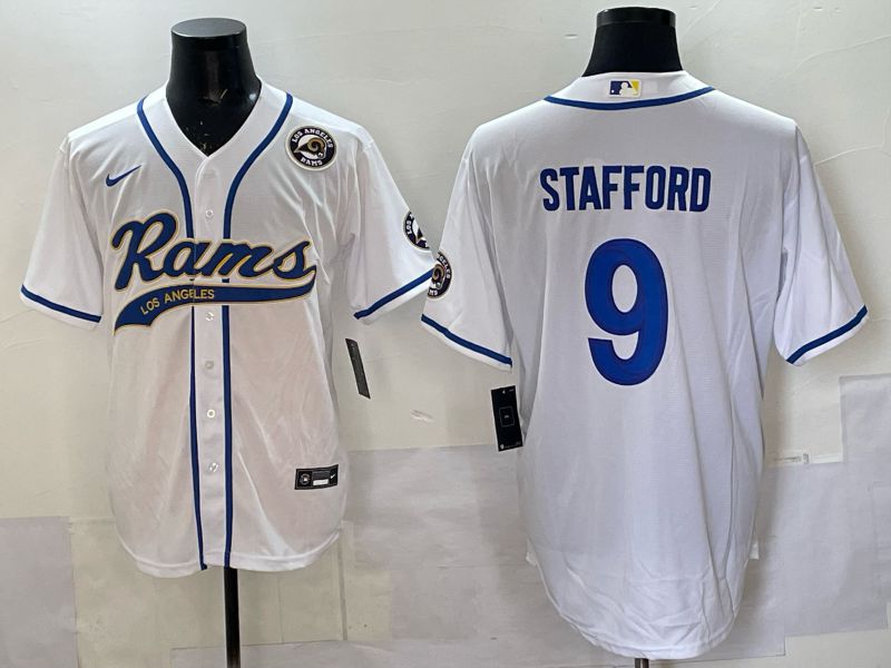 Men 2025 Los Angeles Rams #9 Stafford white Joint Name Nike Limited NFL Jersey style 005->los angeles rams->NFL Jersey